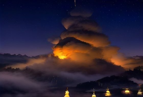 韩国电影院外观夜景，霓虹灯照射下的影院门口人流涌动，展现韩国本土影视市场的繁荣商业氛围